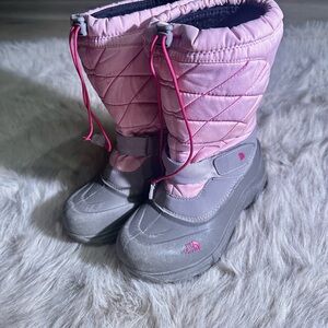 THE NORTH FACE Toddler Pink Quilted Winter Snow Boots Lined Size 2 (est. 7-8yo)